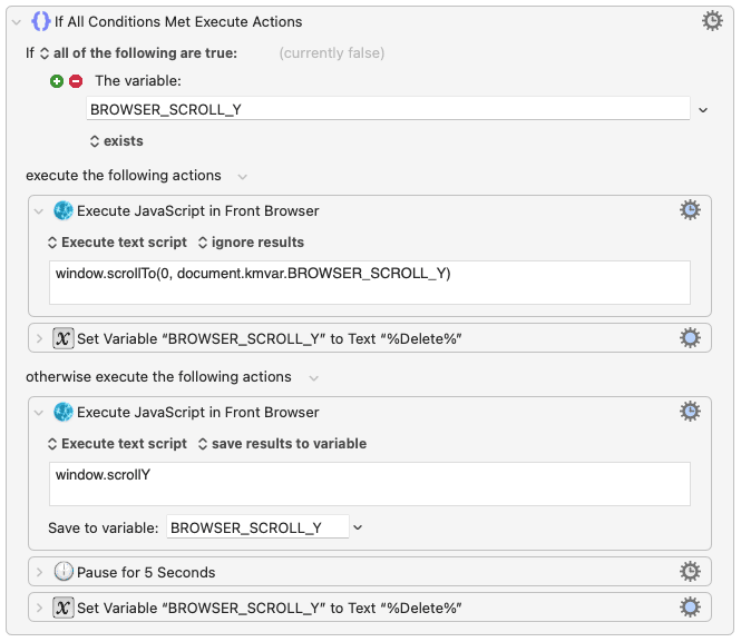 Screenshot of "Keyboard Maestro -> Browsers -> Sync Scroll"
