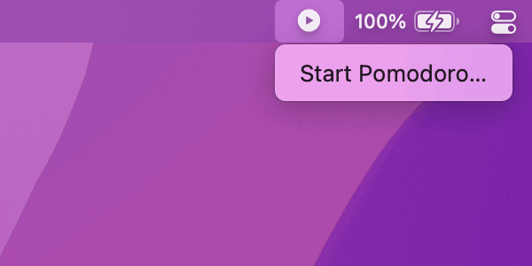 Screenshot of 'Keyboard Maestro → Pomodoro → Start'